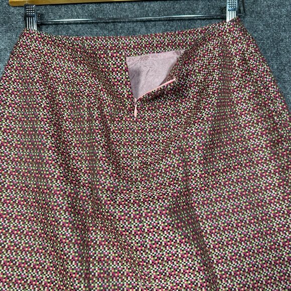 Dana Hall  Skirt Womens 8 Pencil Lined Back Zip Cotton Blend Multicolor Check - Picture 5 of 5